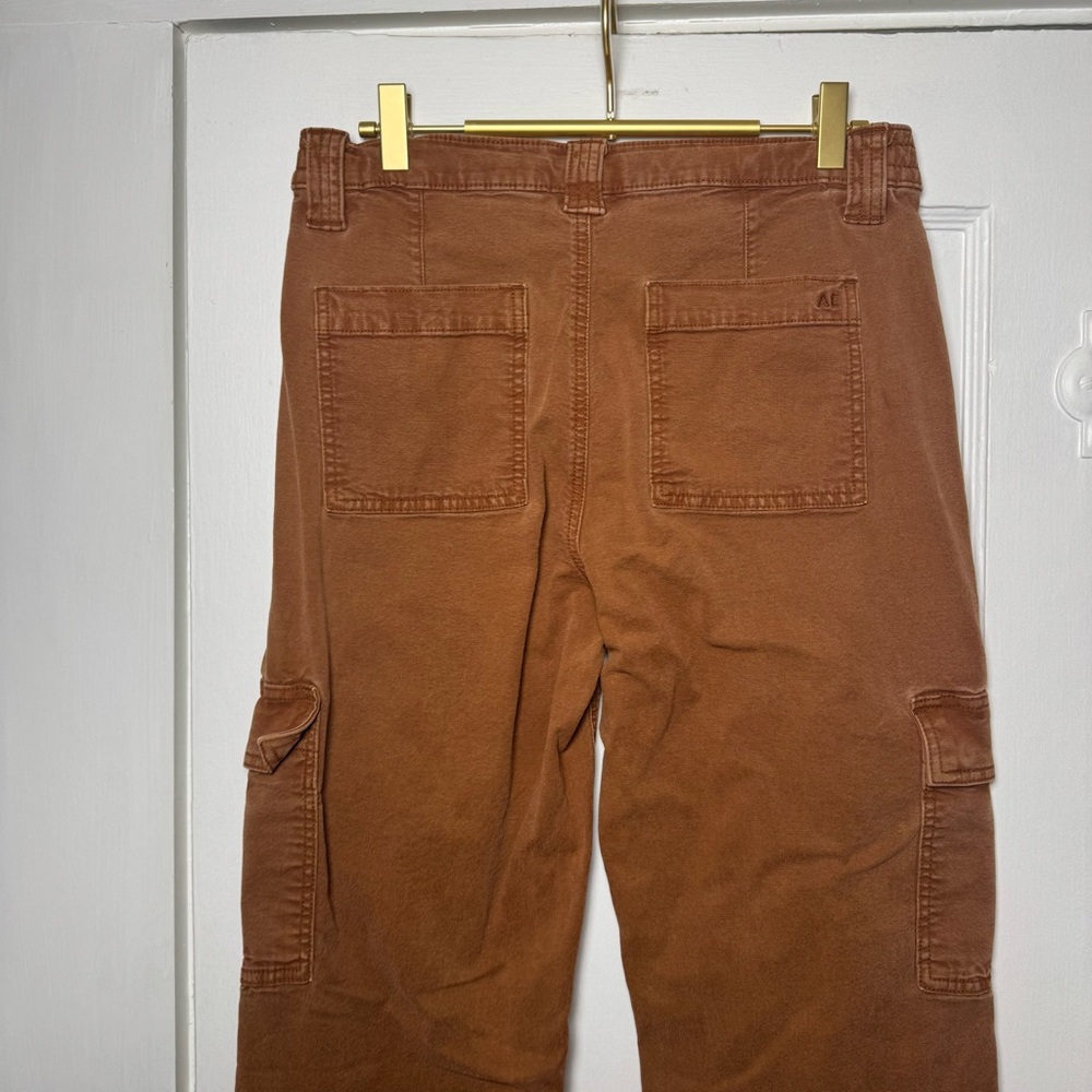 American Eagle Stretch Cargo Straight Pant Burnt Orange 8 Long - Picture 9 of 13